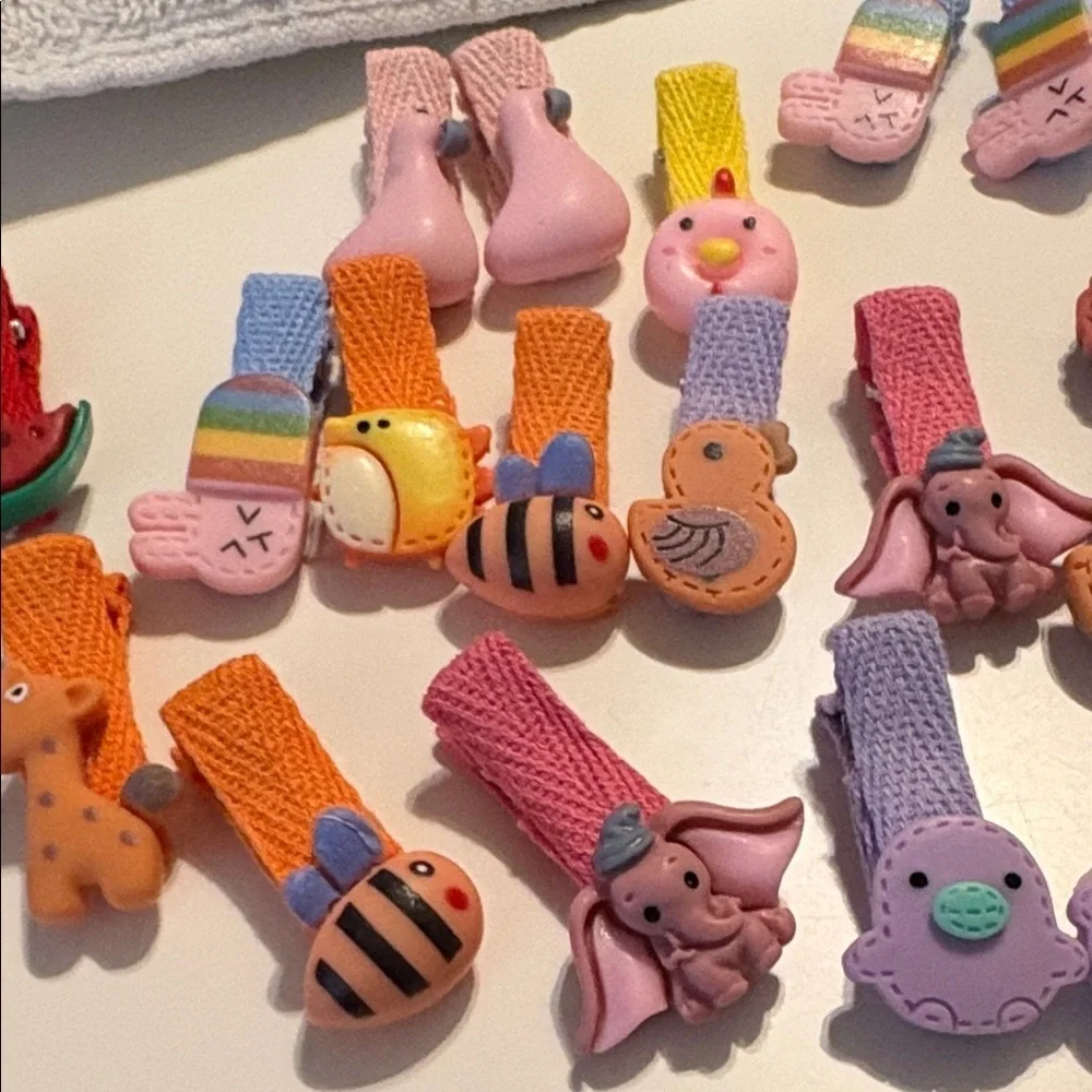 Colorful Animal Hair Clips Set